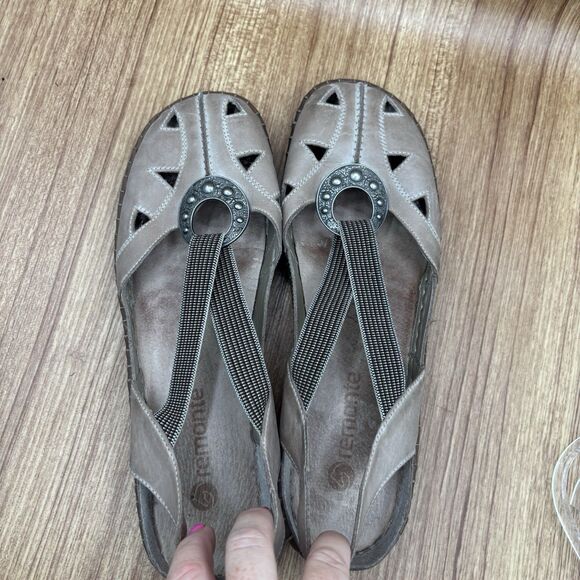 Remonte Dorndorf Tan leather sandals EU 42 10-10.5 Summer Closed Toe sandals - Picture 7 of 7